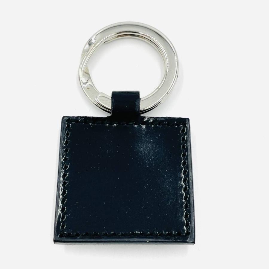 GUCCI（グッチ） キーチャーム レザー キーホルダー ブラック ロゴ