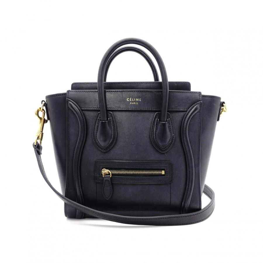 CELINE（セリーヌ） ラゲージ ナノ ハンドバッグ レザー ブラック 2way