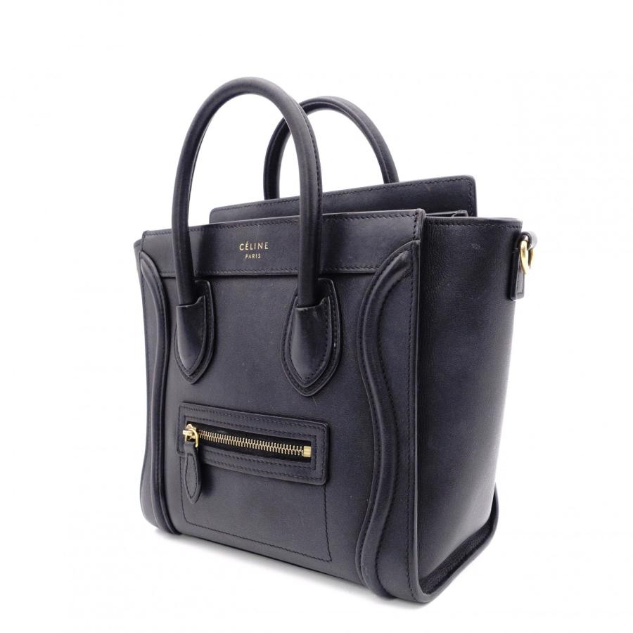 CELINE（セリーヌ） ラゲージ ナノ ハンドバッグ レザー ブラック 2way