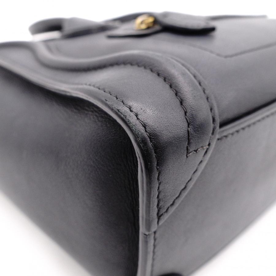CELINE（セリーヌ） ラゲージ ナノ ハンドバッグ レザー ブラック 2way