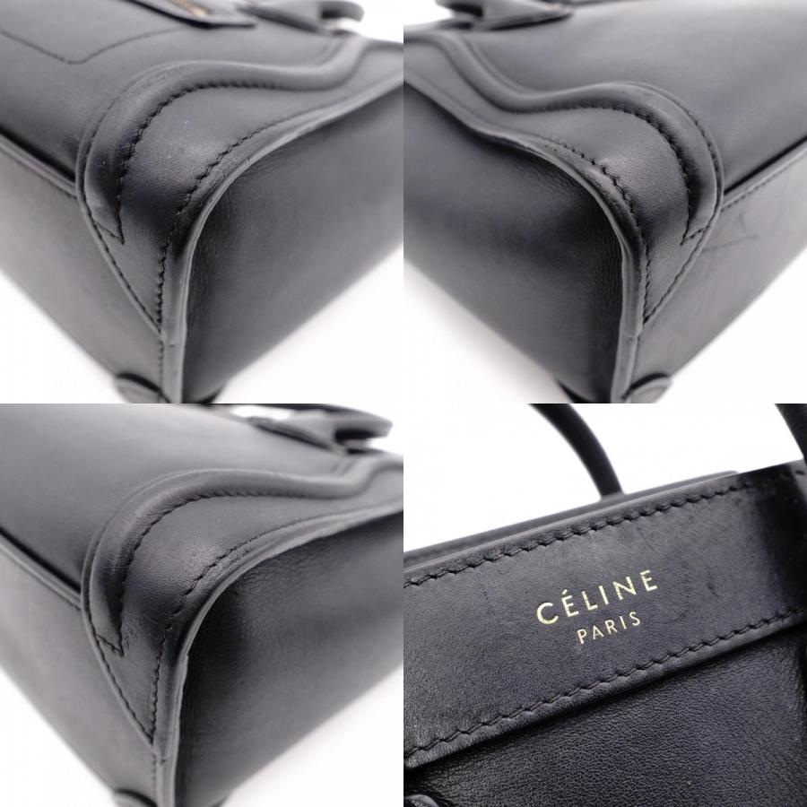 CELINE（セリーヌ） ラゲージ ナノ ハンドバッグ レザー ブラック 2way
