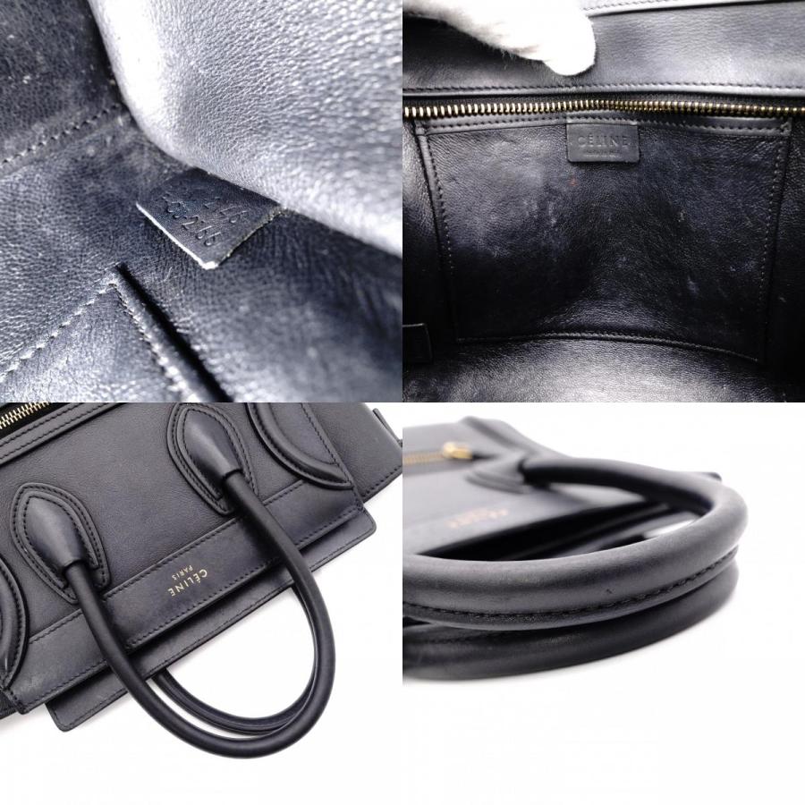 CELINE（セリーヌ） ラゲージ ナノ ハンドバッグ レザー ブラック 2way