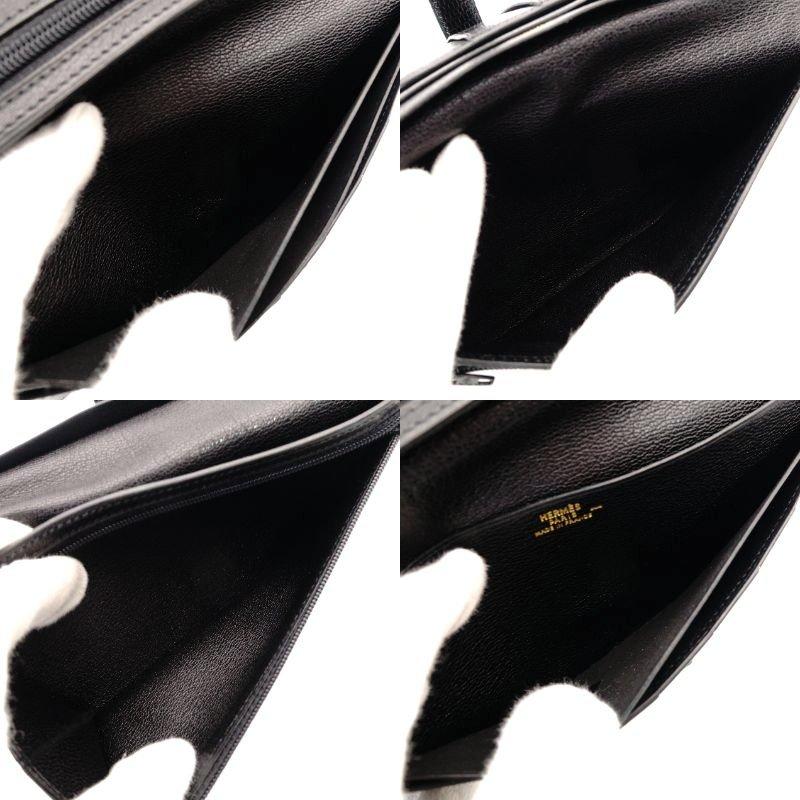 エルメス HERMES ベアン クラシック リザード ブラック レザー 黒 ゴールド金具 □A刻印 R801979の画像