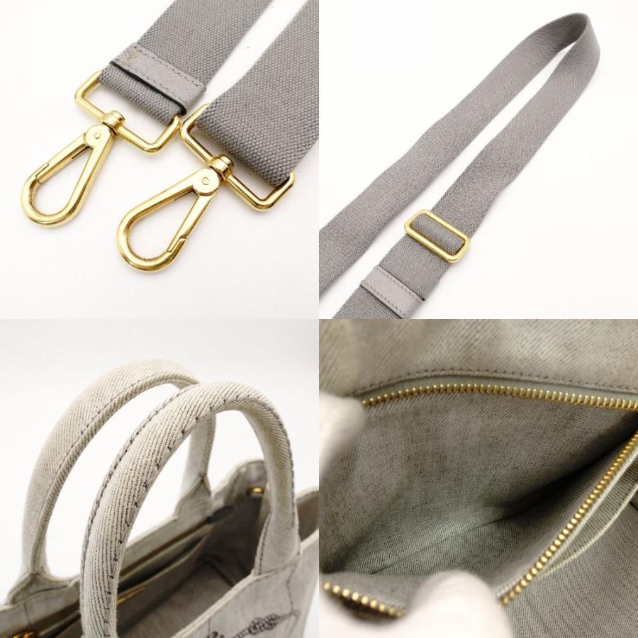 PRADA（プラダ） カナパ Sサイズ スモール ハンドバッグ グレー 2way 
