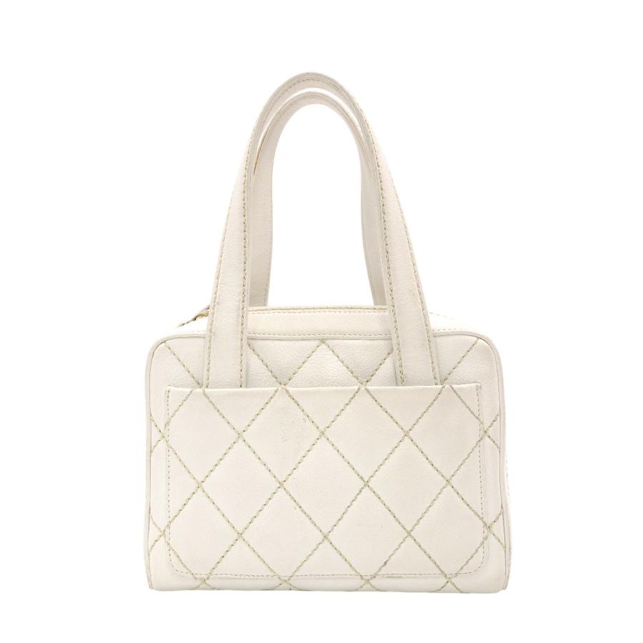 CHANEL（シャネル） ワイルドステッチ ハンドバッグ レザー ホワイト 