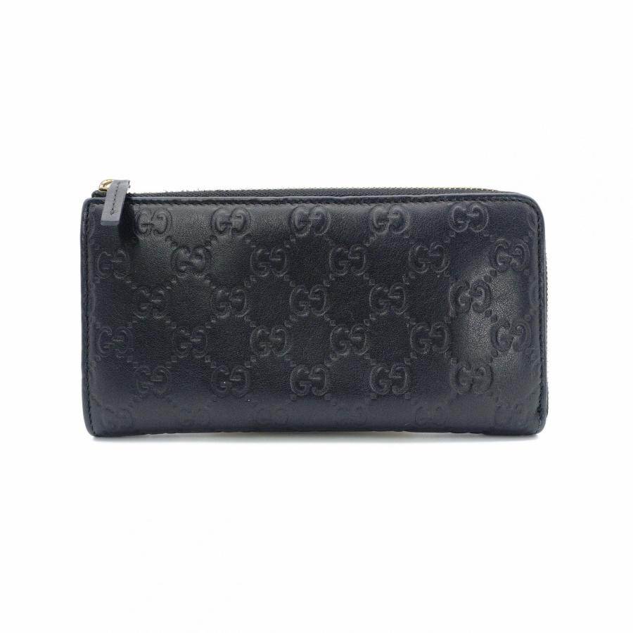 新品同様‼️ グッチ　GUCCI 財布　長財布　シマレザー　L字ファスナー GUCCI（グッチ） ファスナー シマ 長財布 レザー ブラック L字