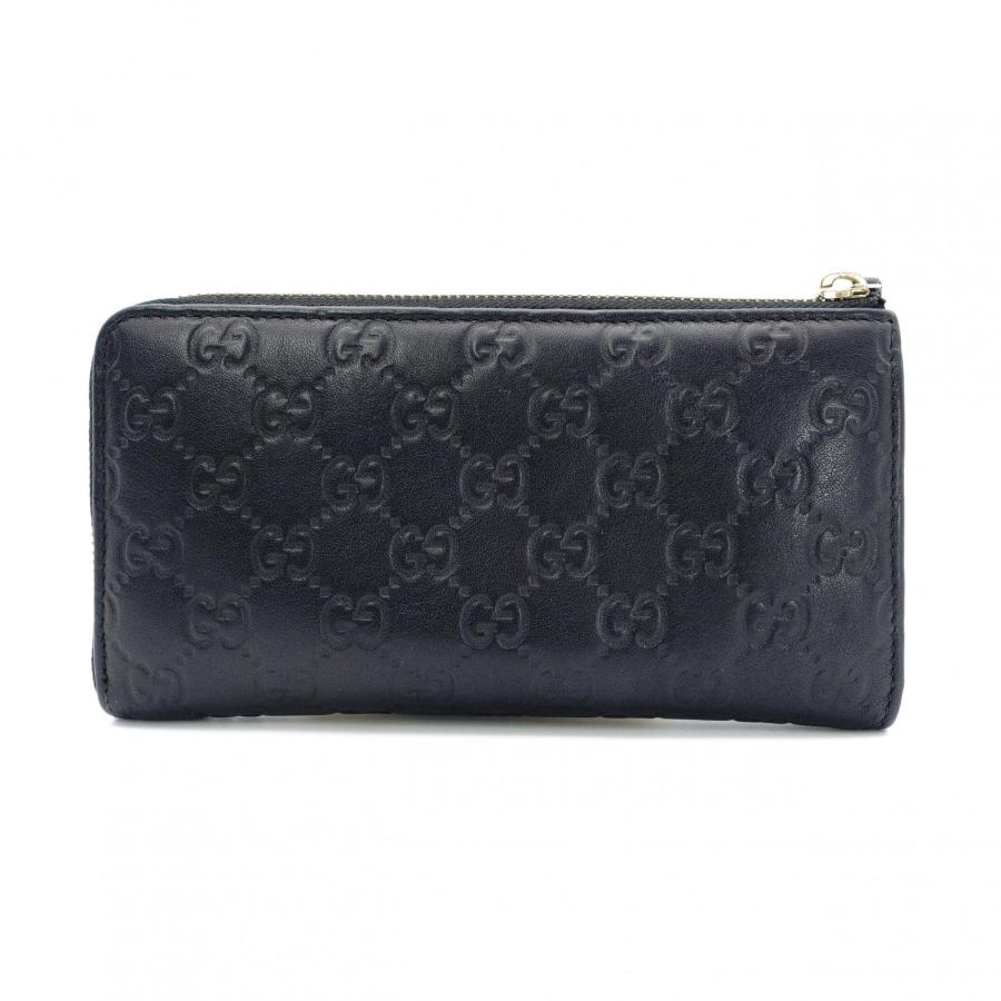 グッチ GUCCI 長財布　L字ファスナー　シマ　GG エンボス ブラック GUCCI（グッチ） ファスナー シマ 長財布 レザー ブラック L字