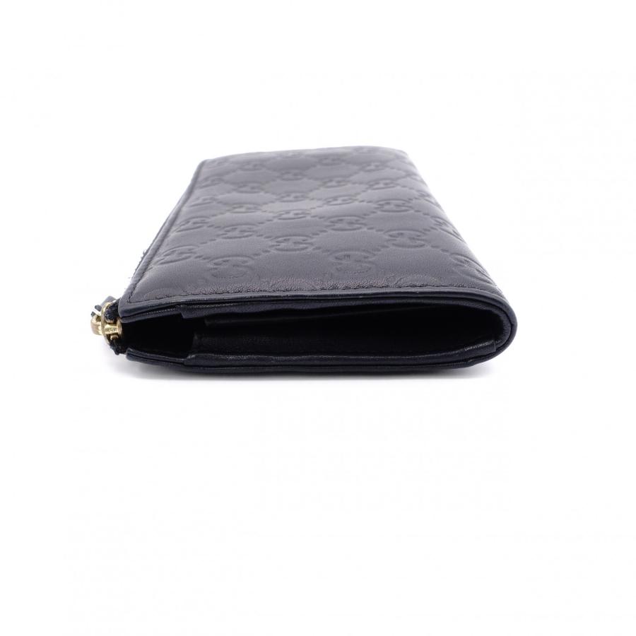 新品同様‼️ グッチ　GUCCI 財布　長財布　シマレザー　L字ファスナー GUCCI（グッチ） ファスナー シマ 長財布 レザー ブラック L字
