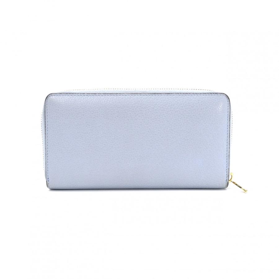 GUCCI（グッチ） ズゥミ 長財布 レザー ブルー ゴールド金具 財布 