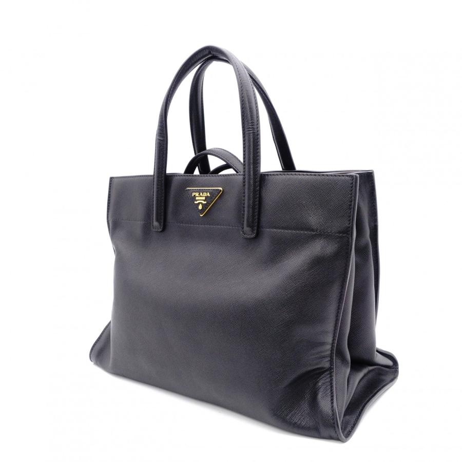 PRADA（プラダ） ハンドバッグ レザー ブラック サフィアーノレザー