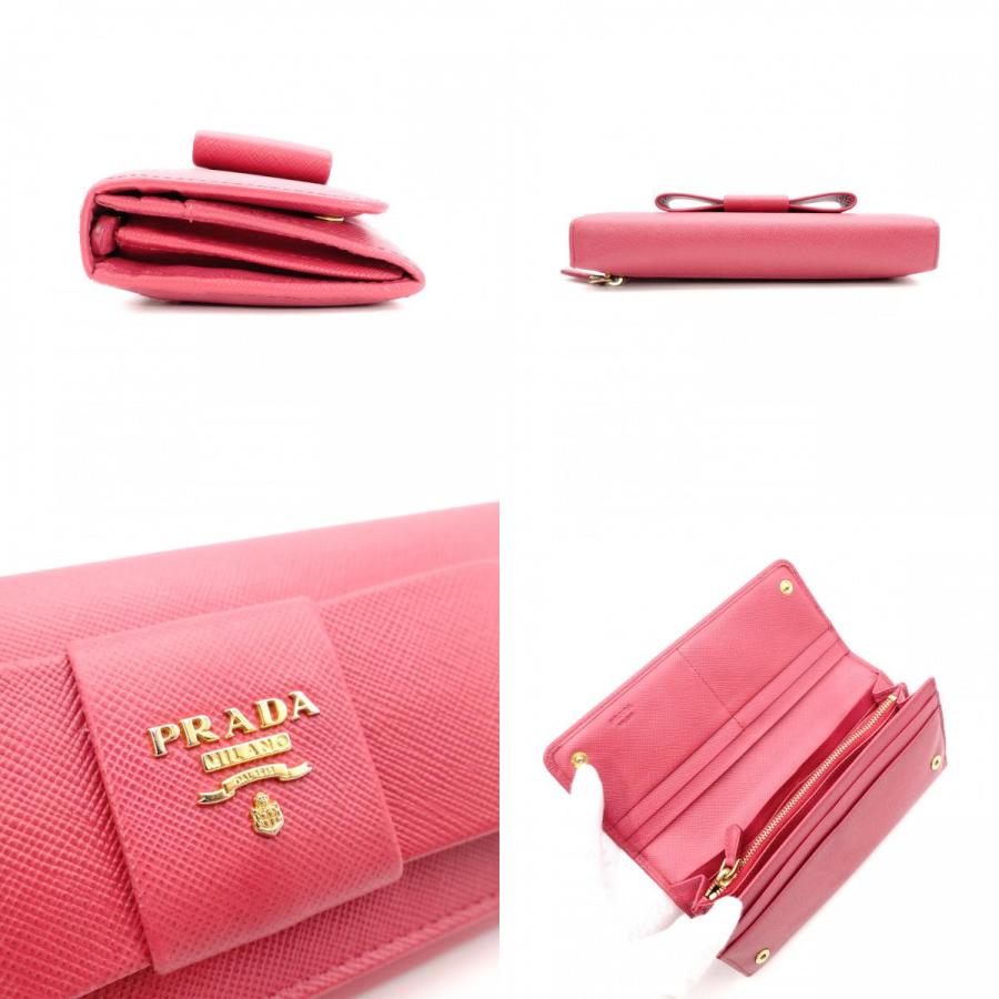 PRADA（プラダ） リボン サフィアーノ 長財布 レザー ピンク リボン
