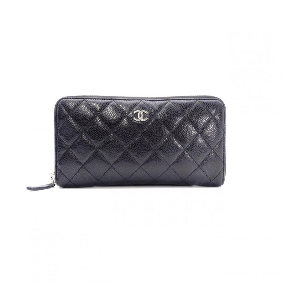 CHANEL　シャネル　キャビアスキン　マトラッセ　長財布　シルバー金具 CHANEL（シャネル） キャビアスキン マトラッセ 長財布 レザー