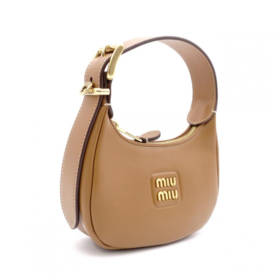 MIUMIU ミュウミュウ ホーボー 2WAY ショルダーバッグ レザー キャメル 2way_2