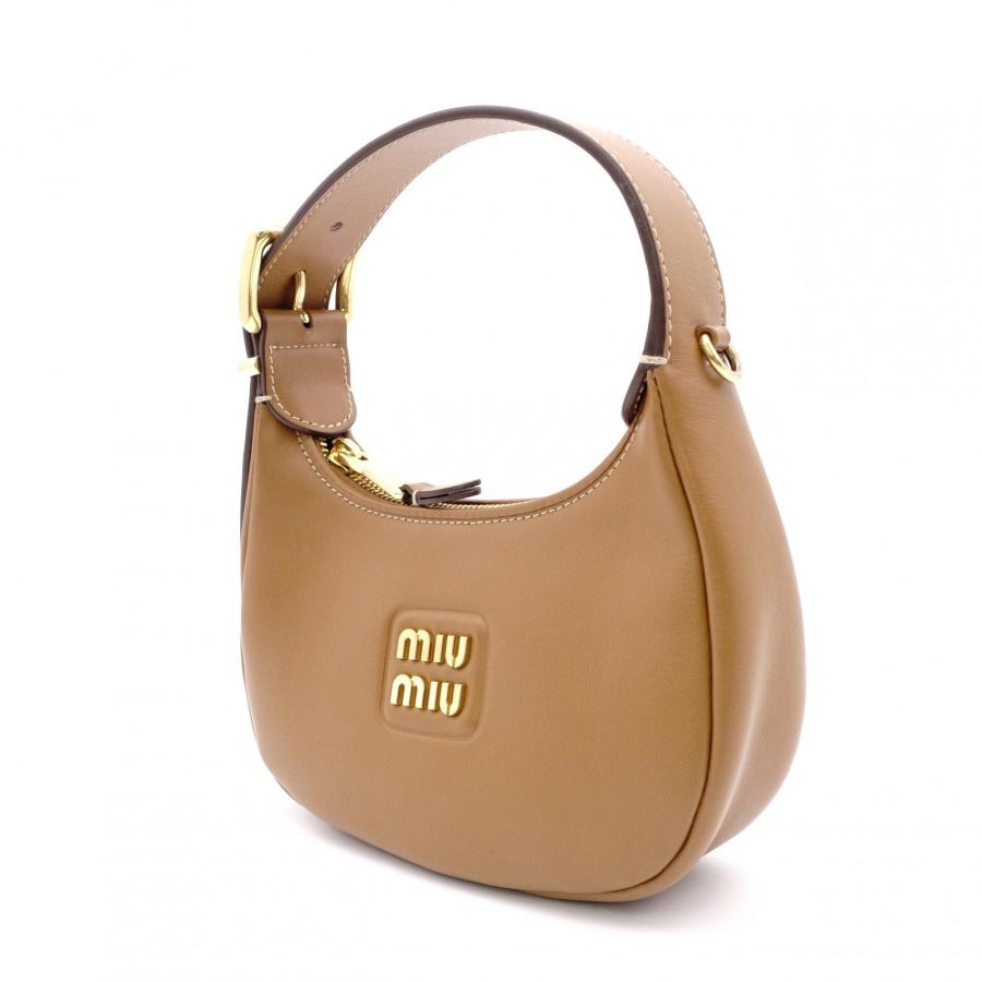 MIUMIU ミュウミュウ ホーボー 2WAY ショルダーバッグ レザー キャメル 2way_3