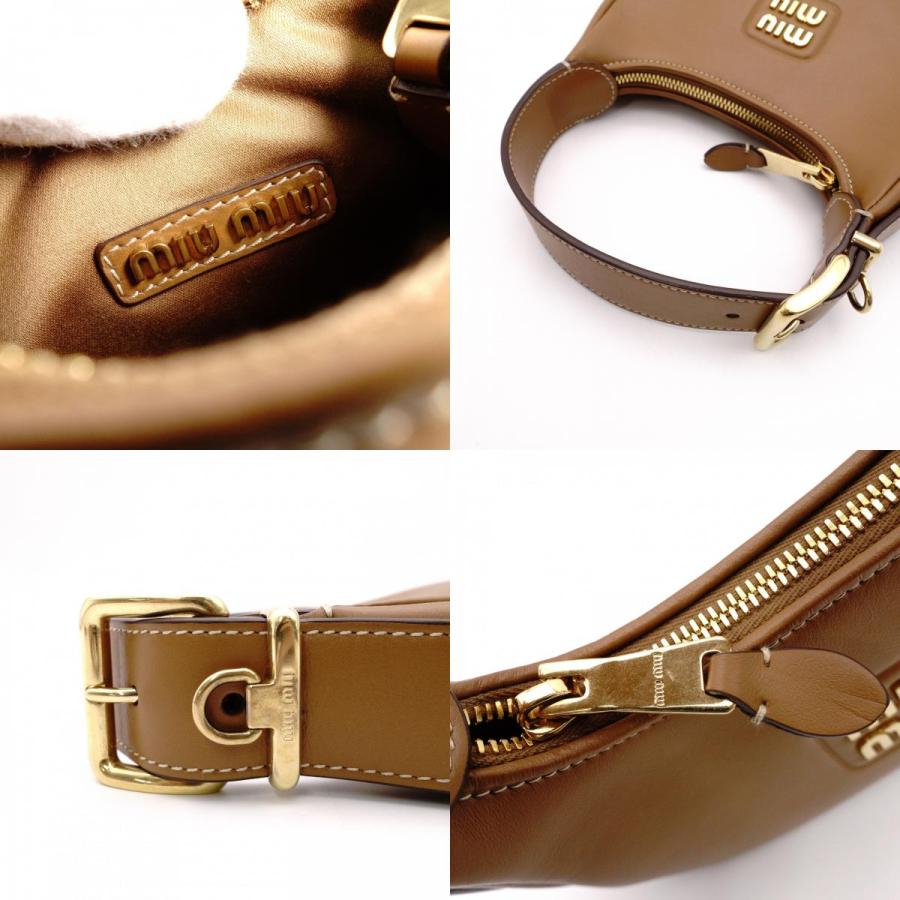MIUMIU ミュウミュウ ホーボー 2WAY ショルダーバッグ レザー キャメル 2way_8