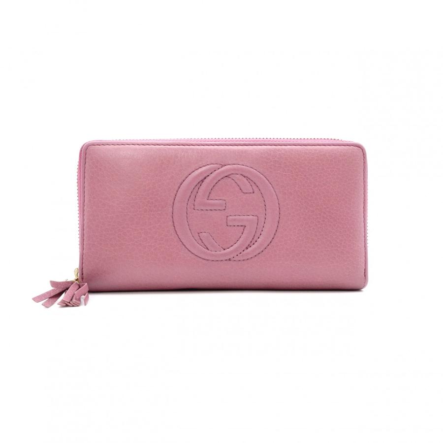 GUCCI（グッチ） ソーホー 長財布 レザー ピンク フリンジ タッセル 