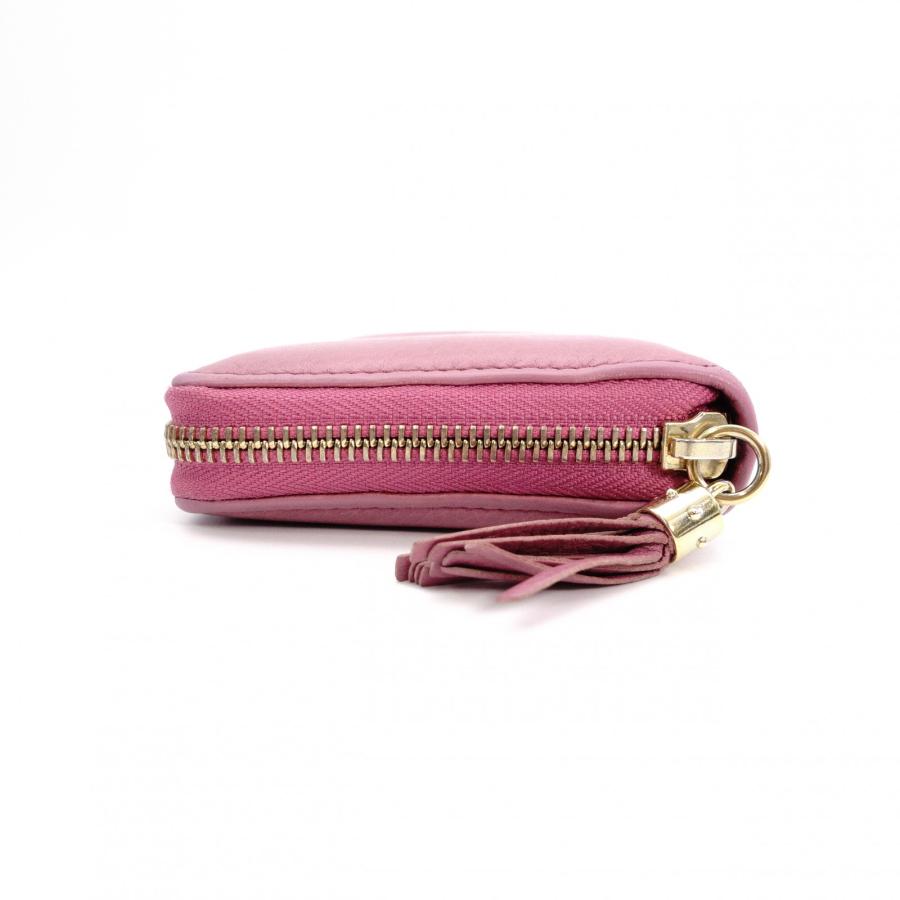 GUCCI（グッチ） ソーホー 長財布 レザー ピンク フリンジ タッセル 