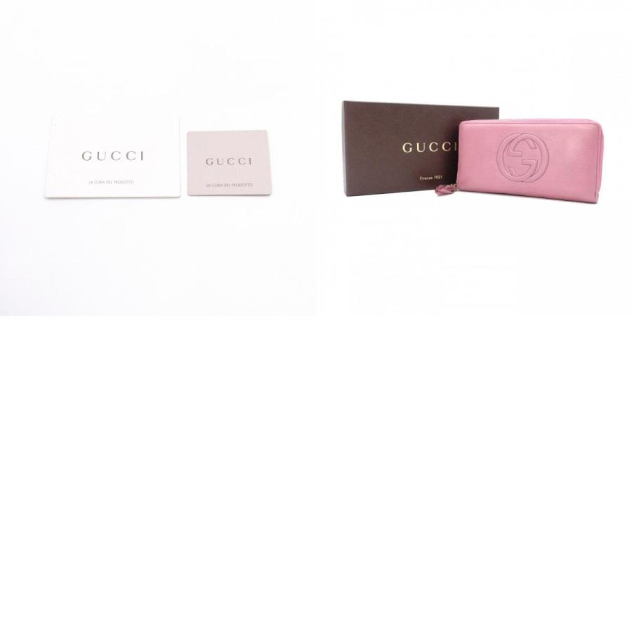 GUCCI（グッチ） ソーホー 長財布 レザー ピンク フリンジ タッセル 