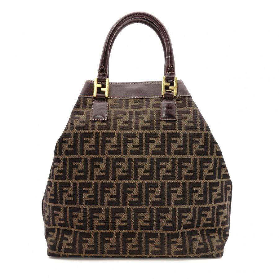 Fendi フェンディ トートバッグ ハンドバック ズッカ キャンバス ブラウン FENDI（フェンディ） ズッカ ハンドバッグ キャンバス レザー ブラウン