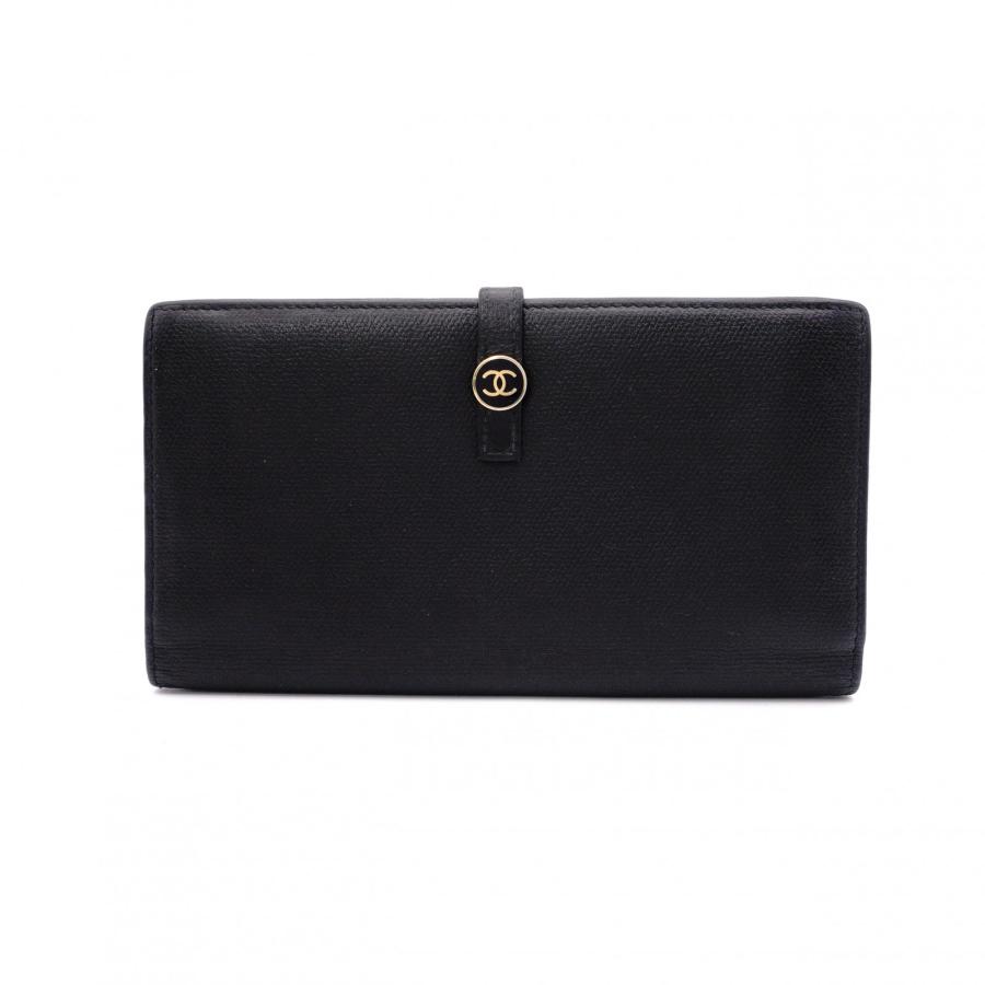 CHANEL（シャネル） 長財布 レザー ブラック CCマーク ゴールド金具 