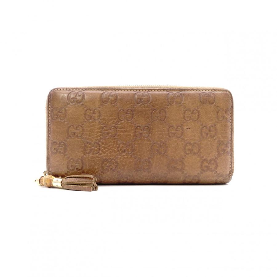 美品✨️GUCCI ダークブラウン GUCCI シマレザー GGロゴ 長財布 GUCCI（グッチ） シマ 長財布 レザー ブラウン 財布 タッセル GGロゴ