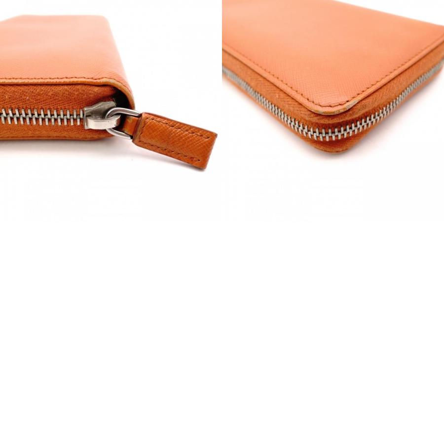 PRADA（プラダ） サフィアーノ 長財布 レザー オレンジ 財布 ロゴ