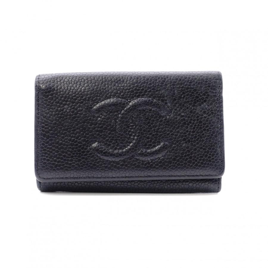 美品 CHANEL 6連キーケース キャビアスキン ココマーク ブラック CHANEL（シャネル） キャビアスキン キーケース レザー ブラック 6連