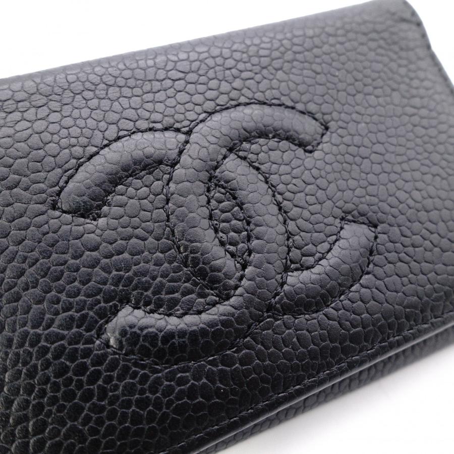 【美品】 CHANEL シャネル キーケース ココステッチ キャビアスキン 6連 CHANEL（シャネル） キャビアスキン キーケース レザー ブラック 6連