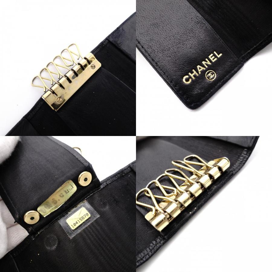 CHANEL（シャネル） キャビアスキン キーケース レザー ブラック 6連