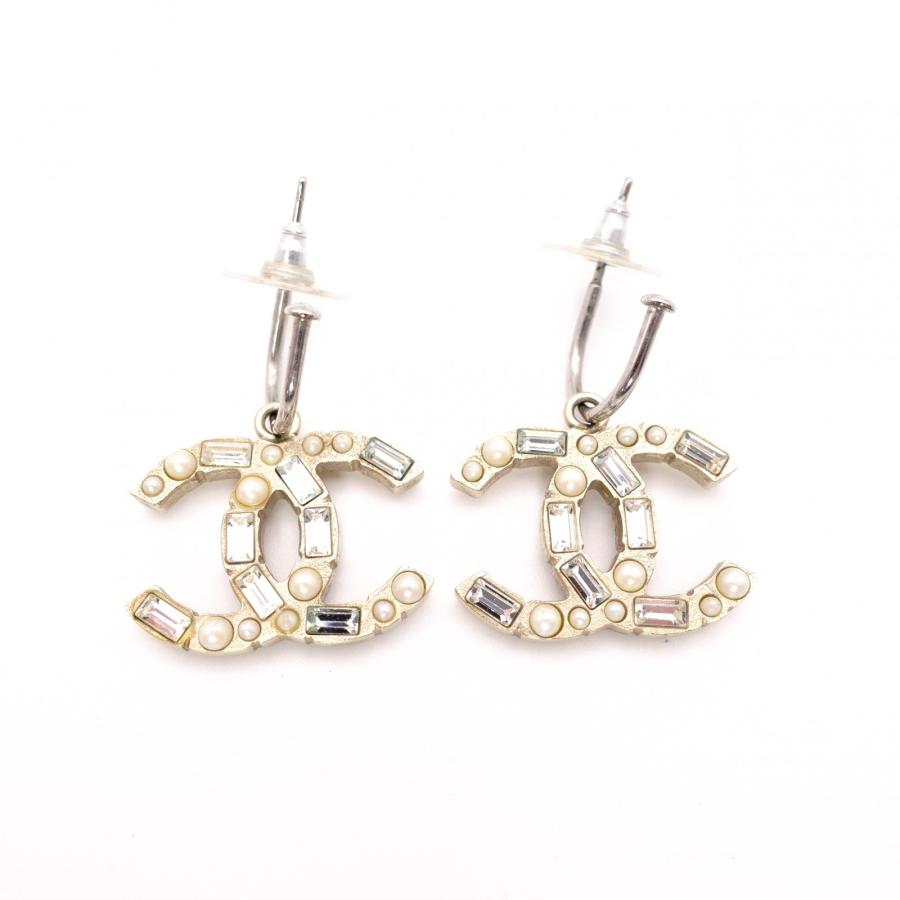 CHANEL（シャネル） ピアス メタル/ラインストーン/フェイクパール CC 