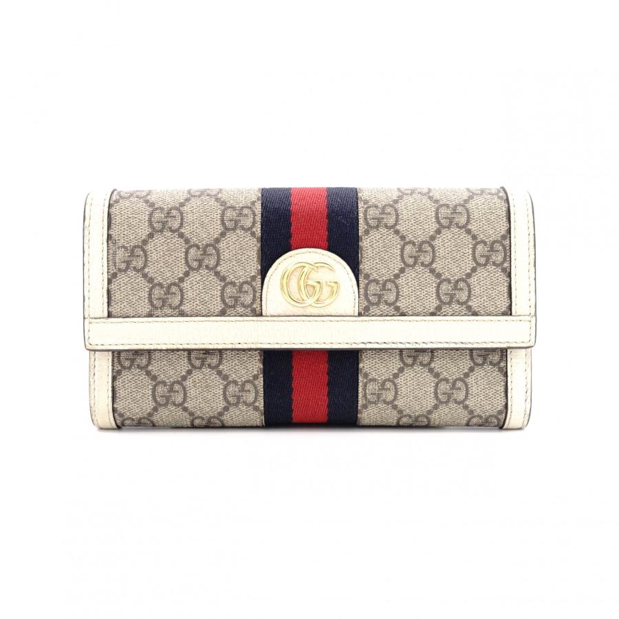 GUCCI（グッチ） シェリーライン 長財布 PVC/レザー ベージュ系 財布