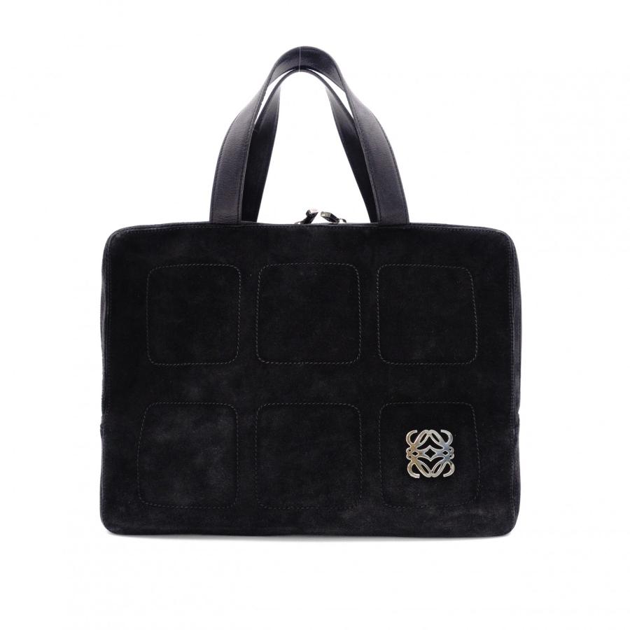 LOEWE（ロエベ） アマソナ ハンドバッグ スウェード レザー ブラック 