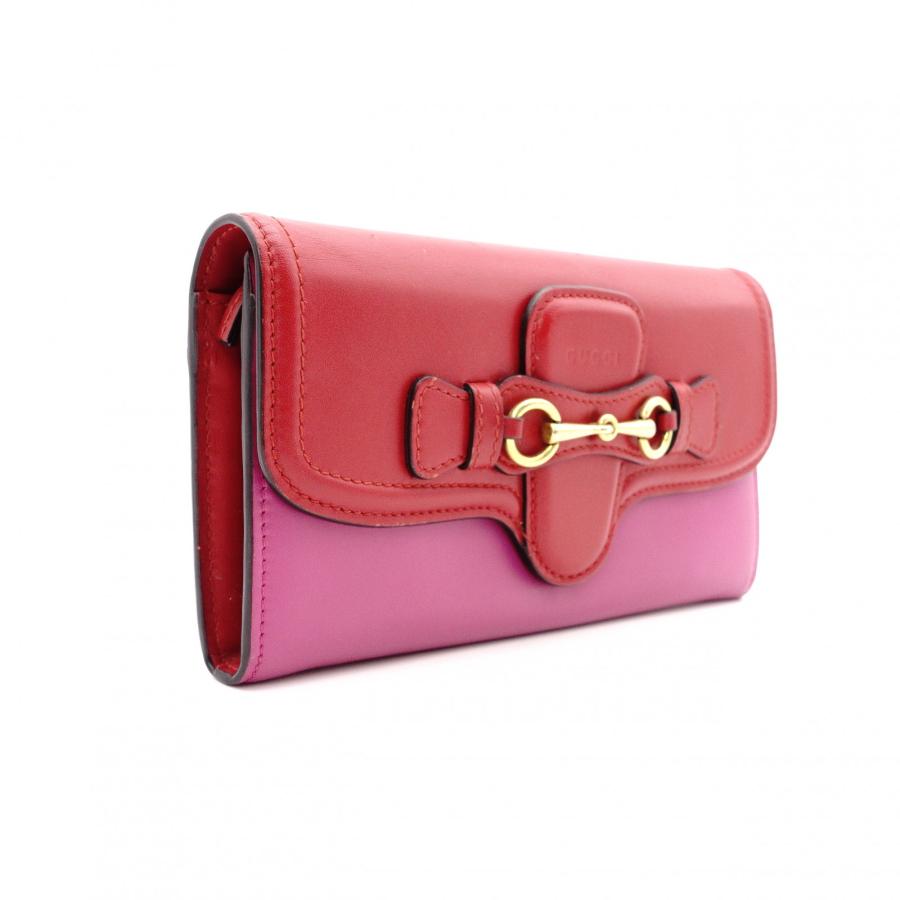 GUCCI（グッチ） ホースビット 長財布 レザー ピンク レッド 財布 