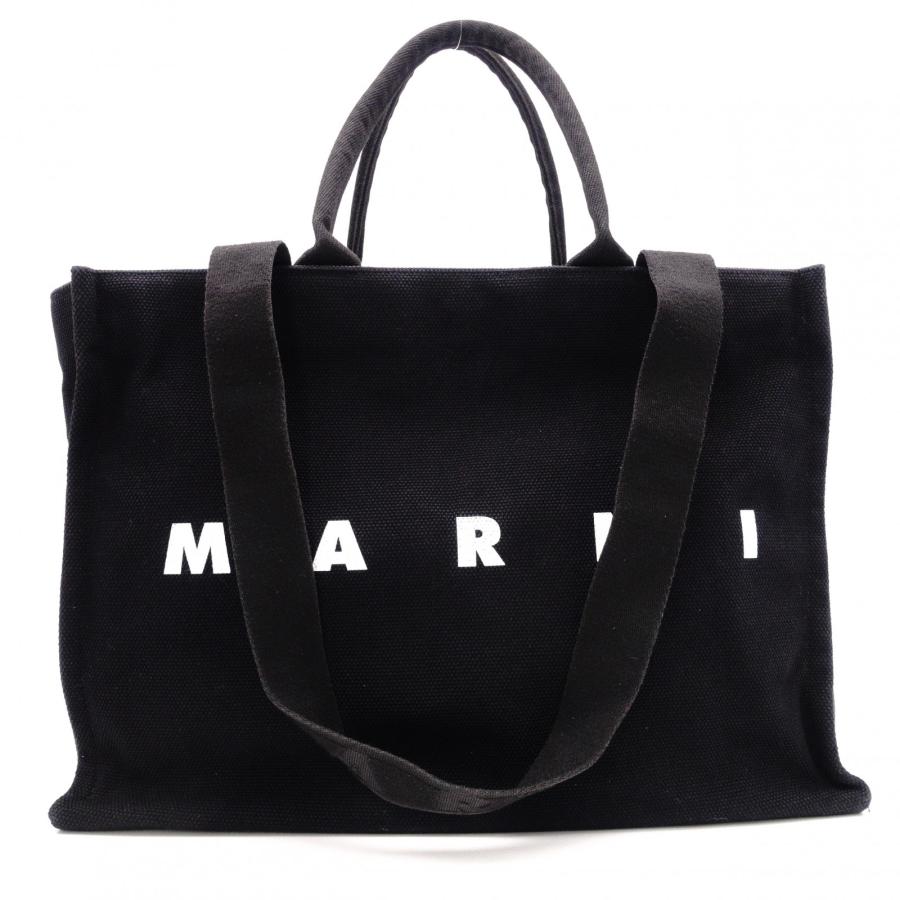 MARNI（マルニ） ロゴプリント トートバッグ キャンバス ブラック 2way
