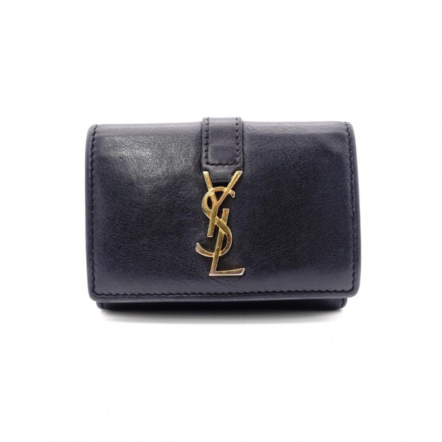 SAINT LAURENT タイニーウォレット レター型 三つ折り財布 ブラック SAINT LAURENT サンローラン タイニー ウォレット オリガミ カサンドラ