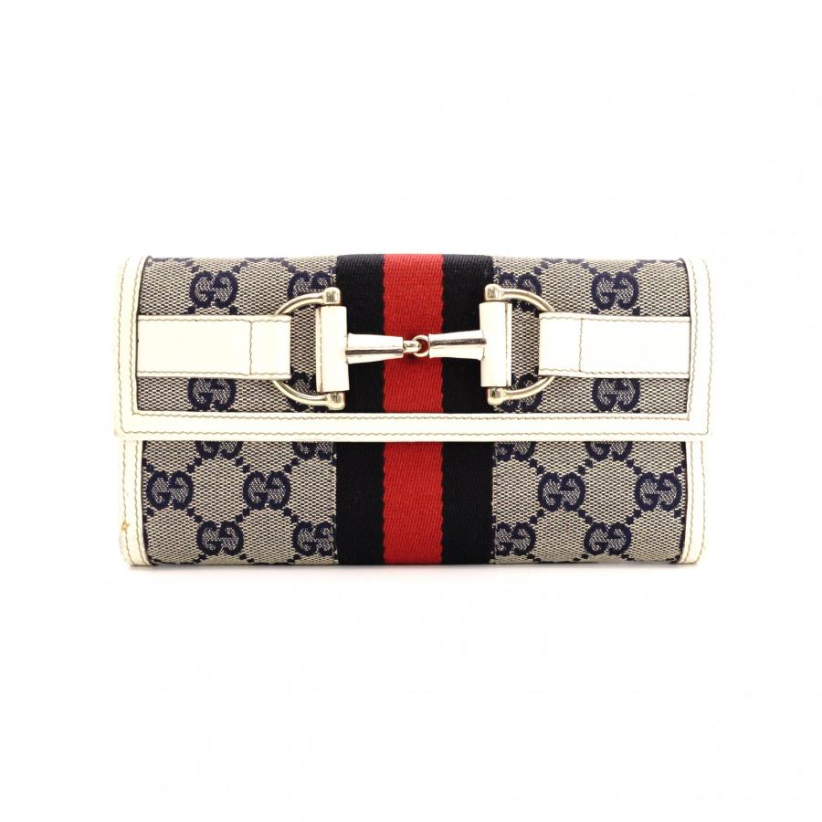 GUCCI（グッチ） ホースビット GGキャンバス 長財布 キャンバス レザー