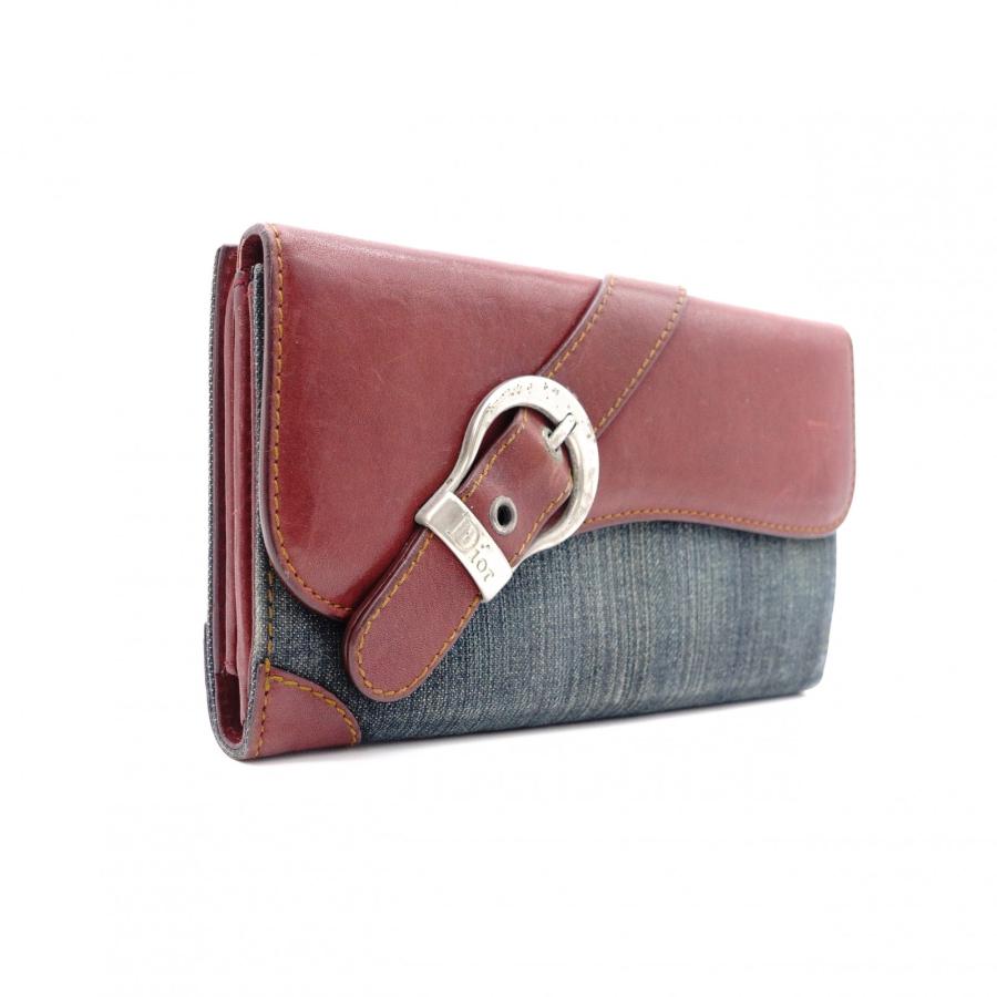 美品✨クリスチャンディオール トロッター サドル デニム Wホック 長財布 Christian Dior（クリスチャン・ディオール） サドル ガウチョ 長財布