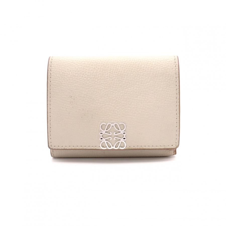LOEWE ロエベ アナグラム トライフォールド ウォレット 三つ折り ベージュ LOEWE（ロエベ） アナグラム コンパクトウォレット トライフォールド