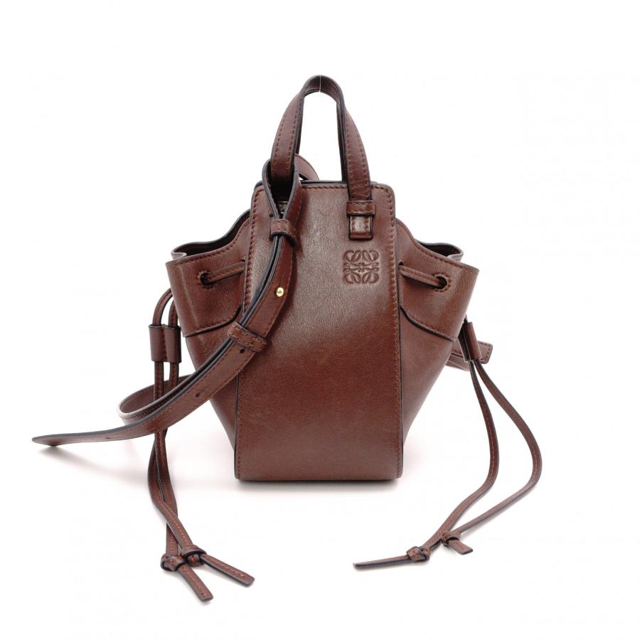 LOEWE（ロエベ） ハンモック ミニ ハンドバッグ レザー ダークブラウン 