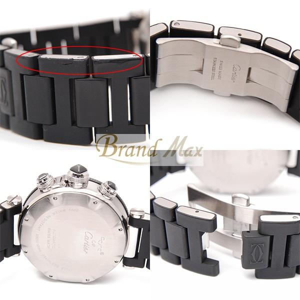 カルティエ Cartier SS×ラバー 自動巻 パシャ シータイマー クロノ ブラック W31088U2 中古｜brandmax｜03