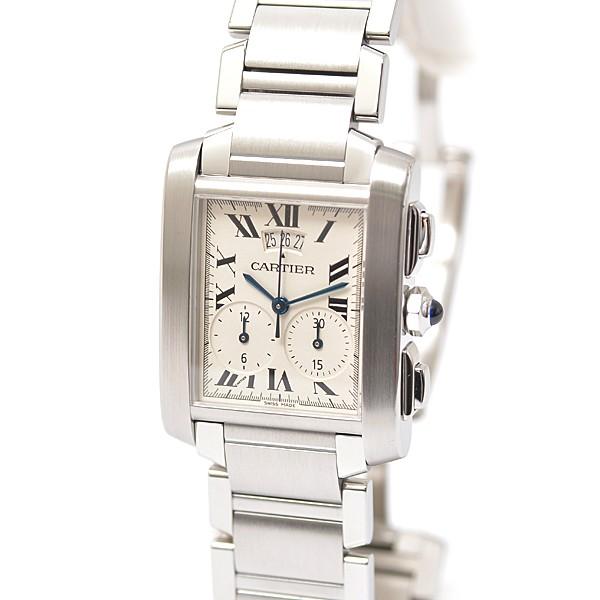 素敵でユニークな 通勤用 ビジネス 社会人 ２０代 ３０代 ４０代の男性に カルティエ 中古 新型 メンズ腕時計 クォーツ 電池式 クロノグラフ Wq3 クロノリフレックス タンクフランセーズlm Ss Cartier メンズ腕時計