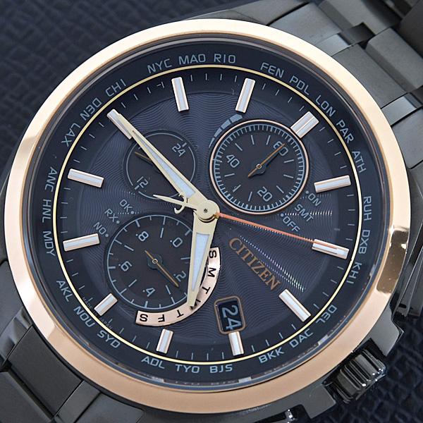 電池交換済　シチズン　アテッサ　電波ソーラー　軽量チタン　世界時計　H804 ATTESA（CITIZEN） シチズン 時計 メンズ アテッサ ソーラー発電式 100