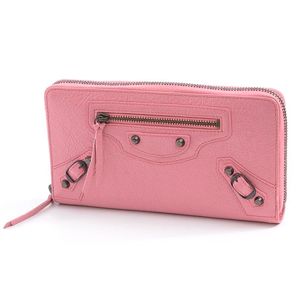 人気の春夏 ラウンドファスナー長財布 Balenciaga バレンシアガ 革 可愛い ブランド オシャレ ウォレット ピンク 中古 レディース レザー 財布 Www Tokodagingnusantara Com