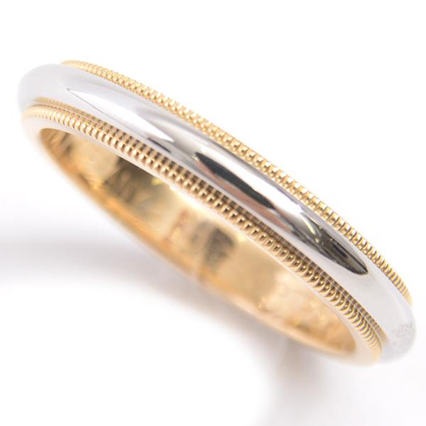 21年春の ミルグレイン Tiffany ティファニー 人気 定番 結婚 婚約 男性用 指輪 新品仕上済 リング 中古 プラチナ イエローゴールド 750yg Pt950 メンズ 16号 ウェディングリング メンズアクセサリー