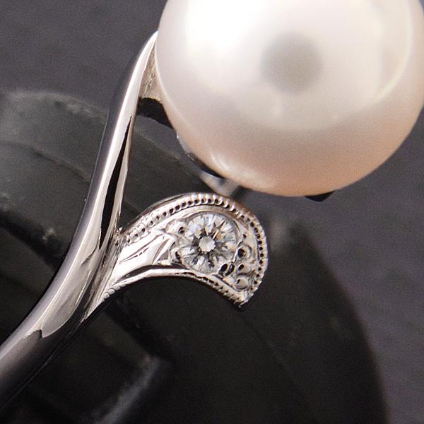 MIKIMOTO ミキモト 指輪 レディース 1Pパール ダイヤリング 9号 MIKIMOTO ミキモト 指輪 レディース 1Pパール ダイヤリング 9号