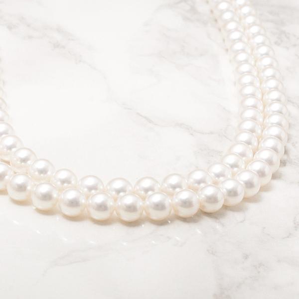 MIKIMOTO ミキモト ネックレス レディース 2連パール パール6.5mm〜7.0 