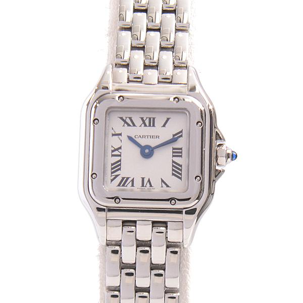 定番の中古商品 SS パンテール・ドゥ・カルティエ ミニ レディース 時計 カルティエ 電池式 中古 Cartier WSPN0019 シルバー文字盤 腕時計