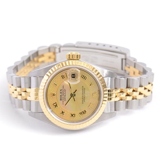 デイトジャスト 自動巻き 腕時計　並行輸入品　レディース ロレックス デイトジャスト 69173 ROLEX シェル文字盤 W番 時計
