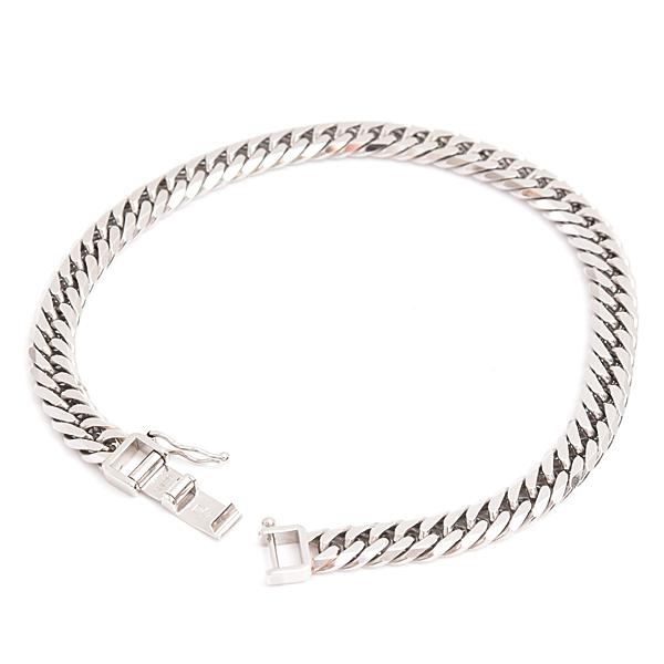 喜平 ブレスレット PT850 6面カット ダブル 30g 20cm 造幣局検定刻印入