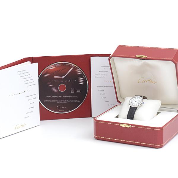 カルティエ 時計 レディース ロンドソロ SM 電池式 シルバー文字盤 